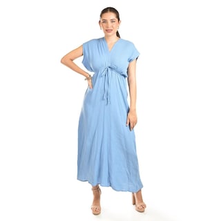 Foto 5 | Maxi Vestido De Algodon Roman Fashion /juvenil, 4365 (azul Claro) Azul