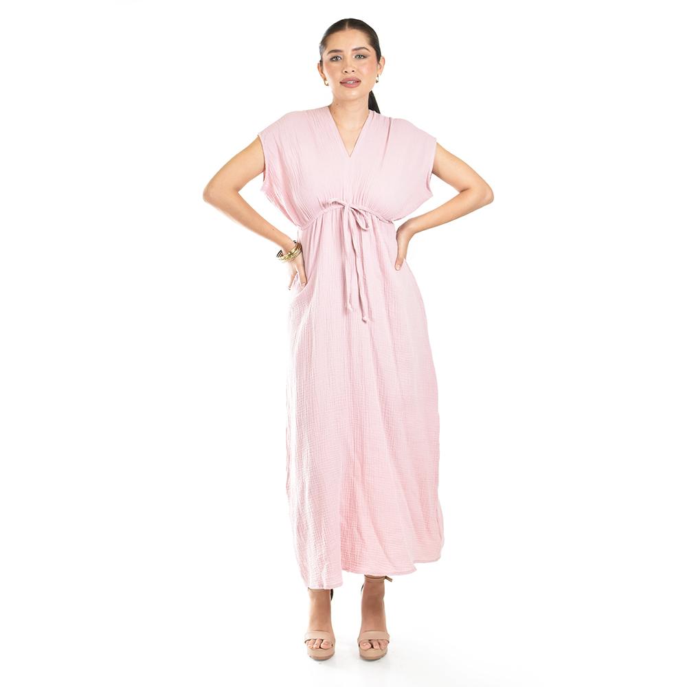 Maxi Vestido De Algodon Roman Fashion /juvenil, 4365 (rosa Palo) Rosa
