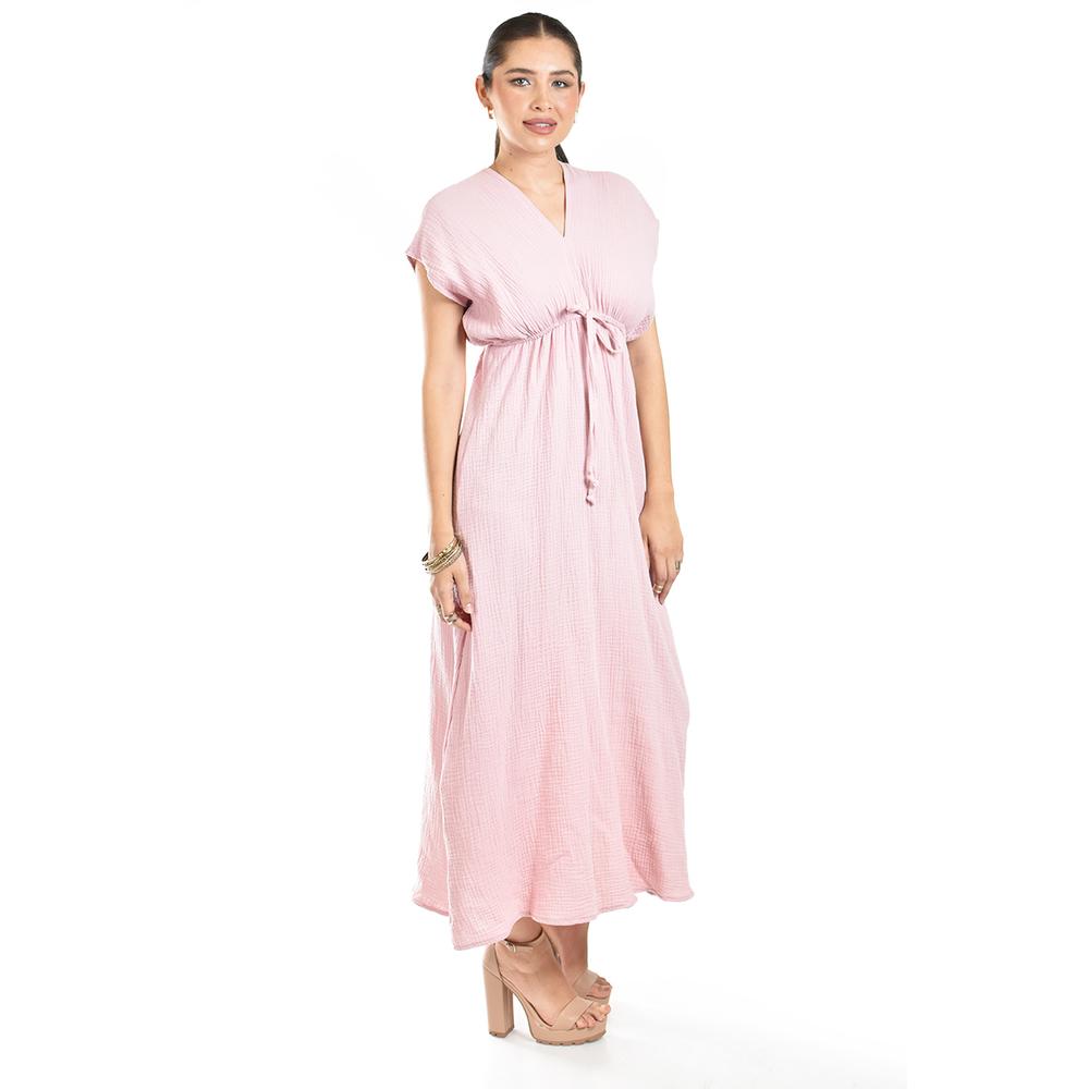 Foto 2 | Maxi Vestido De Algodon Roman Fashion /juvenil, 4365 (rosa Palo) Rosa