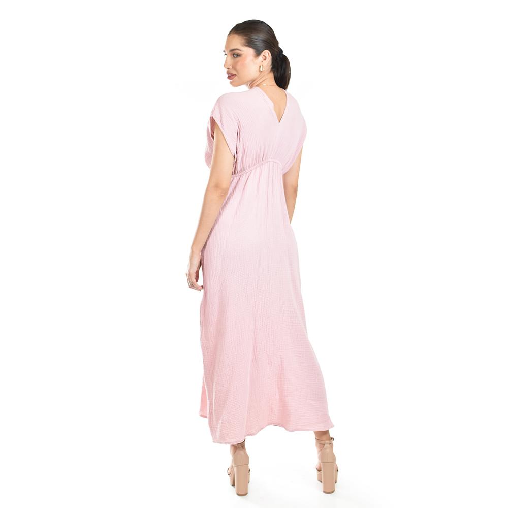 Foto 4 pulgar | Maxi Vestido De Algodon Roman Fashion /juvenil, 4365 (rosa Palo) Rosa