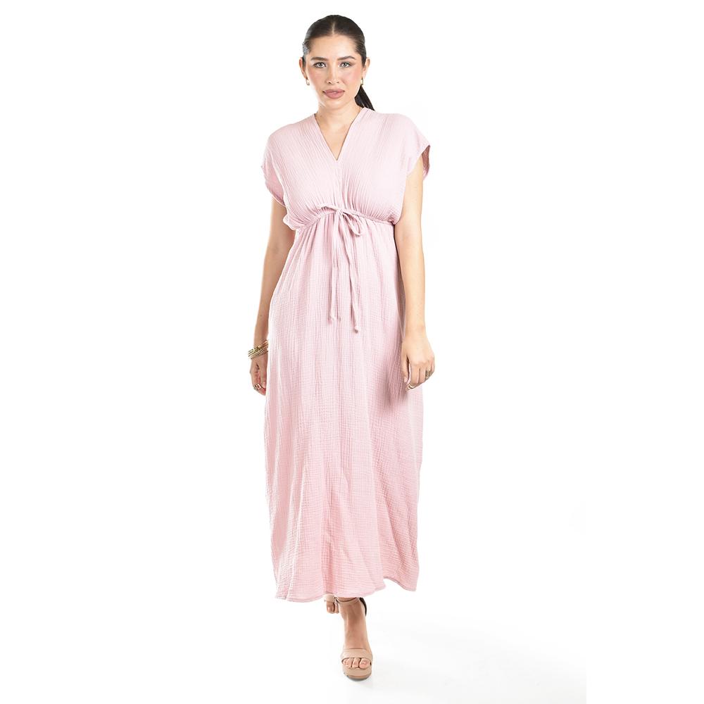 Foto 5 | Maxi Vestido De Algodon Roman Fashion /juvenil, 4365 (rosa Palo) Rosa