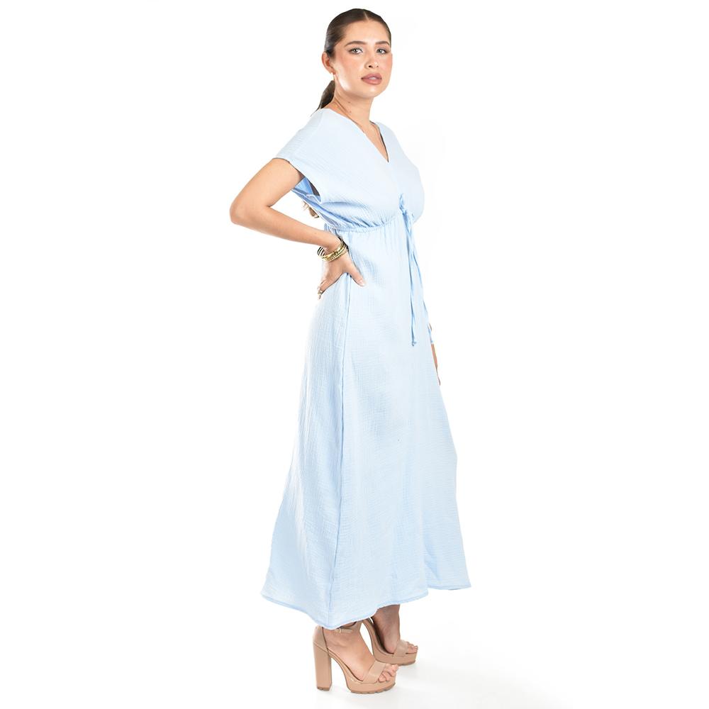 Foto 2 | Maxi Vestido De Algodon Roman Fashion /juvenil, 4365 (azul Cielo) Azul Cielo