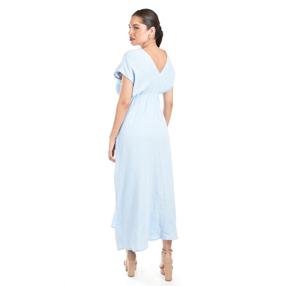 Foto 4 pulgar | Maxi Vestido De Algodon Roman Fashion /juvenil, 4365 (azul Cielo) Azul Cielo