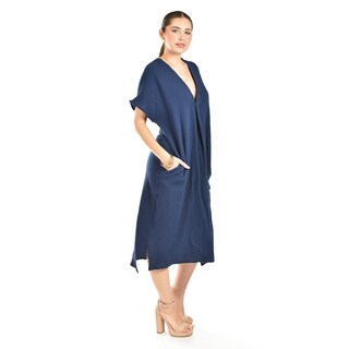 Foto 2 | Vestido De Algodon Con Bolsillos Roman Fashion /juvenil, 4363 (azul Marino) Azul Marino