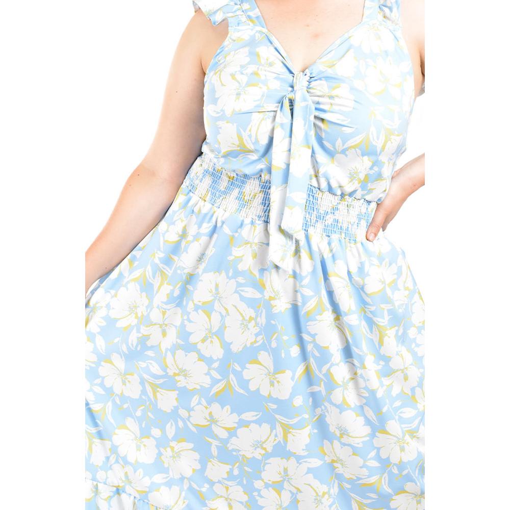 Foto 5 pulgar | Maxi Vestido Floreado Roman Fashion / Juvenil, 4335 (azul Cielo) Azul Cielo