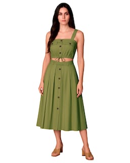 Foto 1 | Conjunto Mujer Top Y Falda Ocean Point Con Botones Frontales Y Cintura Anudada