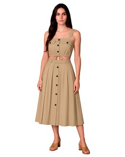 Foto 1 | Conjunto Mujer Top Y Falda Ocean Point Con Botones Frontales Y Cintura Anudada