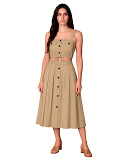 Foto 1 | Conjunto Mujer Top Y Falda Ocean Point Con Botones Frontales Y Cintura Anudada