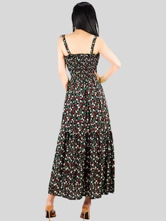 Foto 3 | Vestido Maxi Casual Mujer Largo Ves-1027 Negro Cómodo De Tirantes
