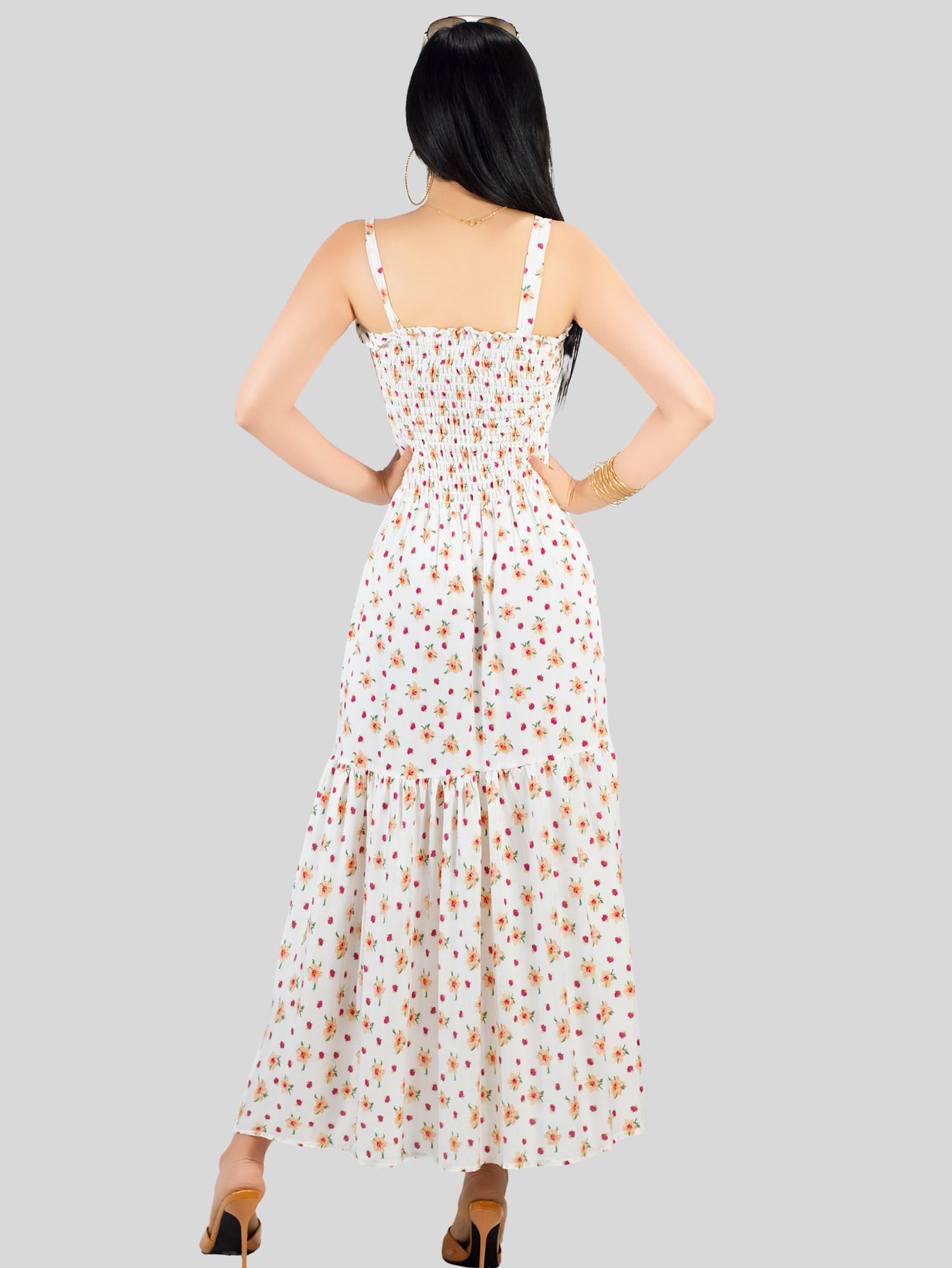 Foto 4 pulgar | Vestido Maxi Casual Mujer Largo Ves-1027 Blanco D1 Cómodo De Tirantes