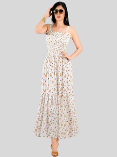 Foto 4 | Vestido Maxi Casual Mujer Largo Ves-1027 Blanco D1 Cómodo De Tirantes