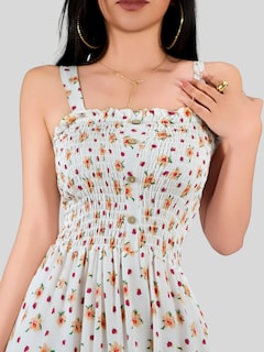 Foto 7 | Vestido Maxi Casual Mujer Largo Ves-1027 Blanco D1 Cómodo De Tirantes
