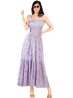 Foto 1 | Vestido Maxi Casual Mujer Largo Ves-1027 Lila Cómodo De Tirantes
