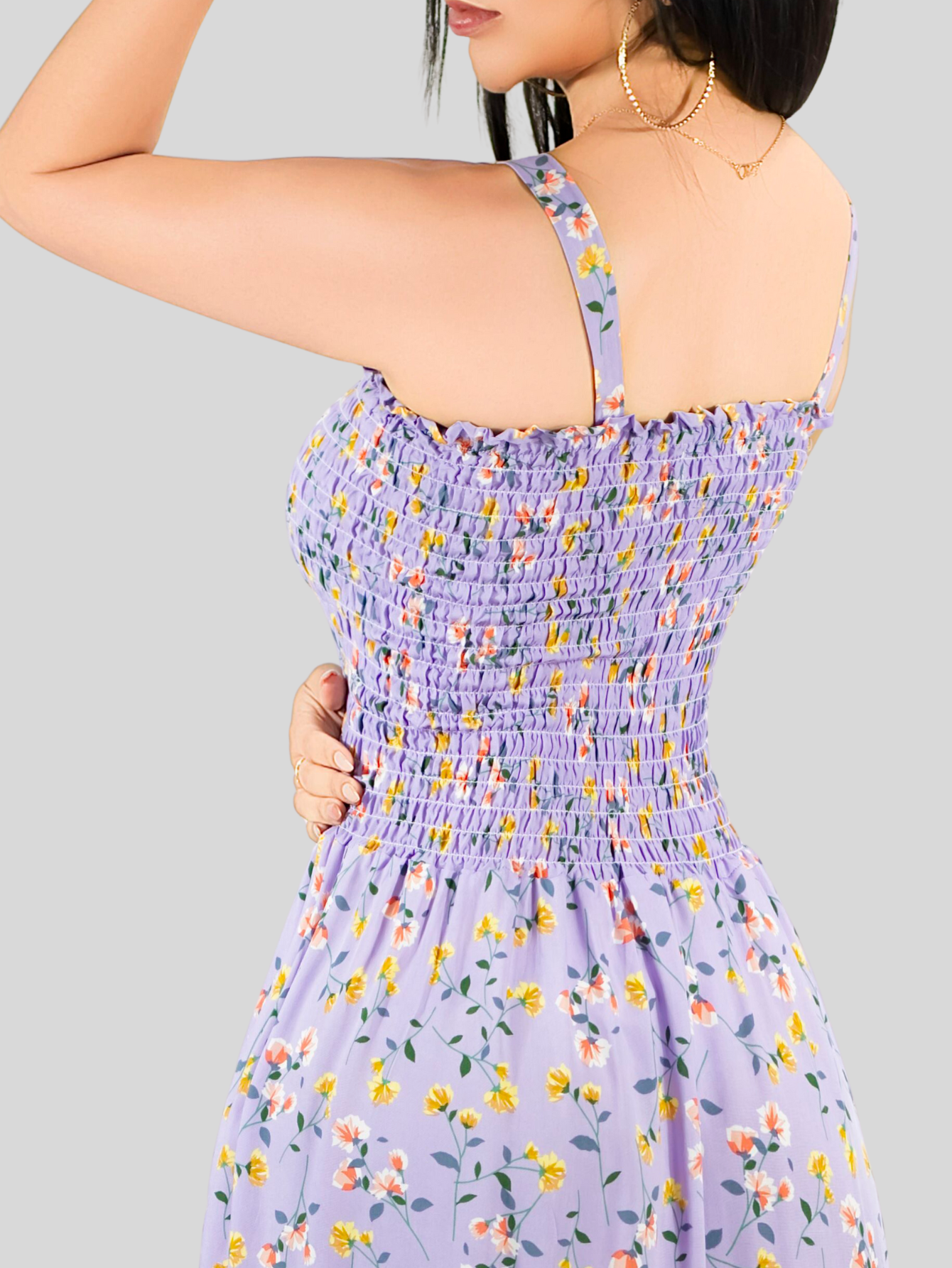 Foto 6 | Vestido Maxi Casual Mujer Largo Ves-1027 Lila Cómodo De Tirantes