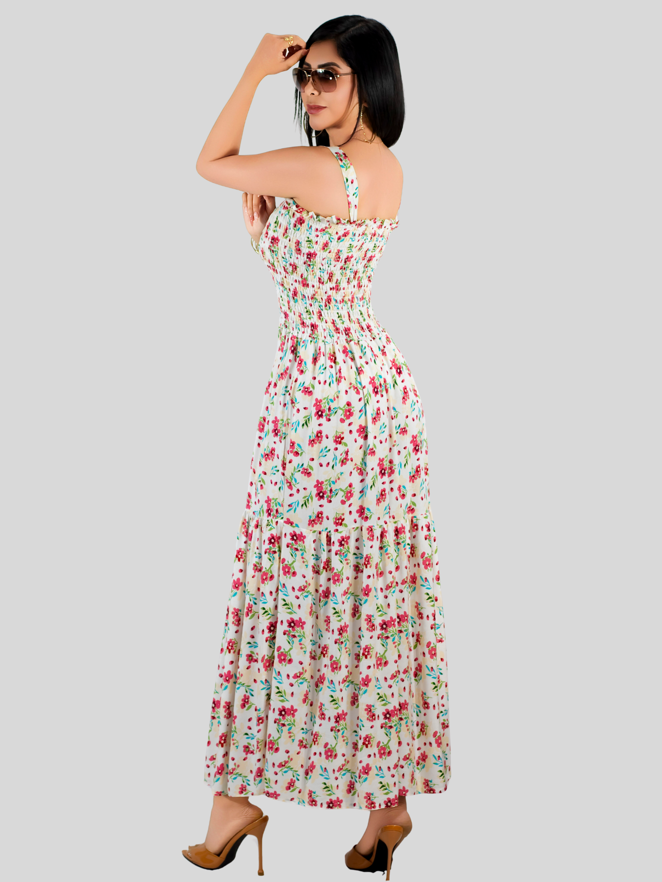 Foto 4 pulgar | Vestido Maxi Casual Mujer Largo Ves-1027 Blanco D2 Cómodo De Tirantes