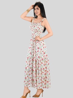 Foto 5 | Vestido Maxi Casual Mujer Largo Ves-1027 Blanco D2 Cómodo De Tirantes