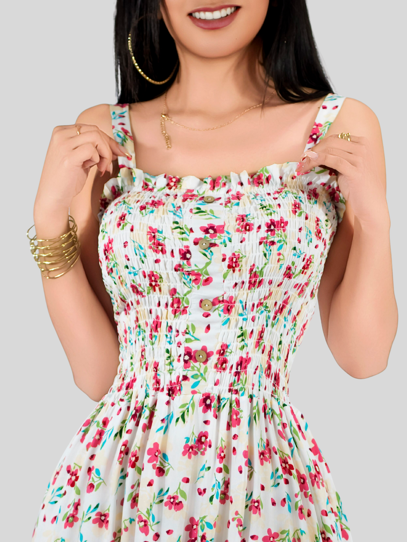 Foto 8 pulgar | Vestido Maxi Casual Mujer Largo Ves-1027 Blanco D2 Cómodo De Tirantes