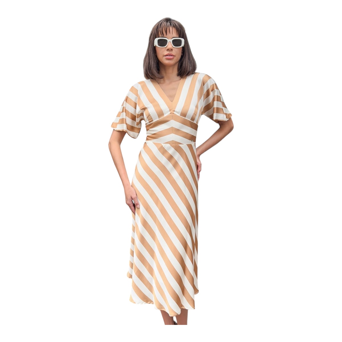 Foto 2 pulgar | Vestido Tipo Kimono Beige/hueso Mussi
