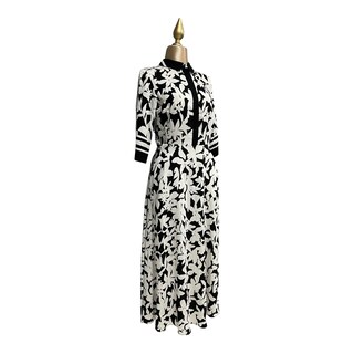 Foto 4 | Vestido Estampado Negro/hueso Con Cinturón Mussi