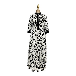 Foto 6 | Vestido Estampado Negro/hueso Con Cinturón Mussi
