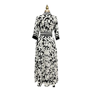 Foto 7 | Vestido Estampado Negro/hueso Con Cinturón Mussi