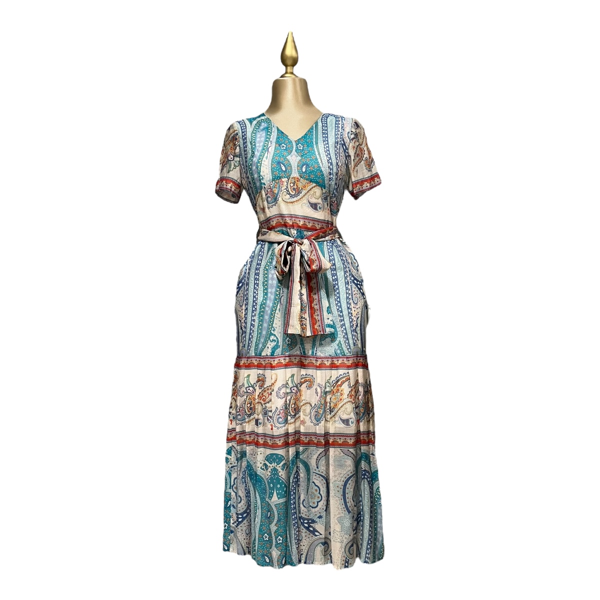 Foto 1 | Vestido Estampado Multicolor Con Cinturón Mussi