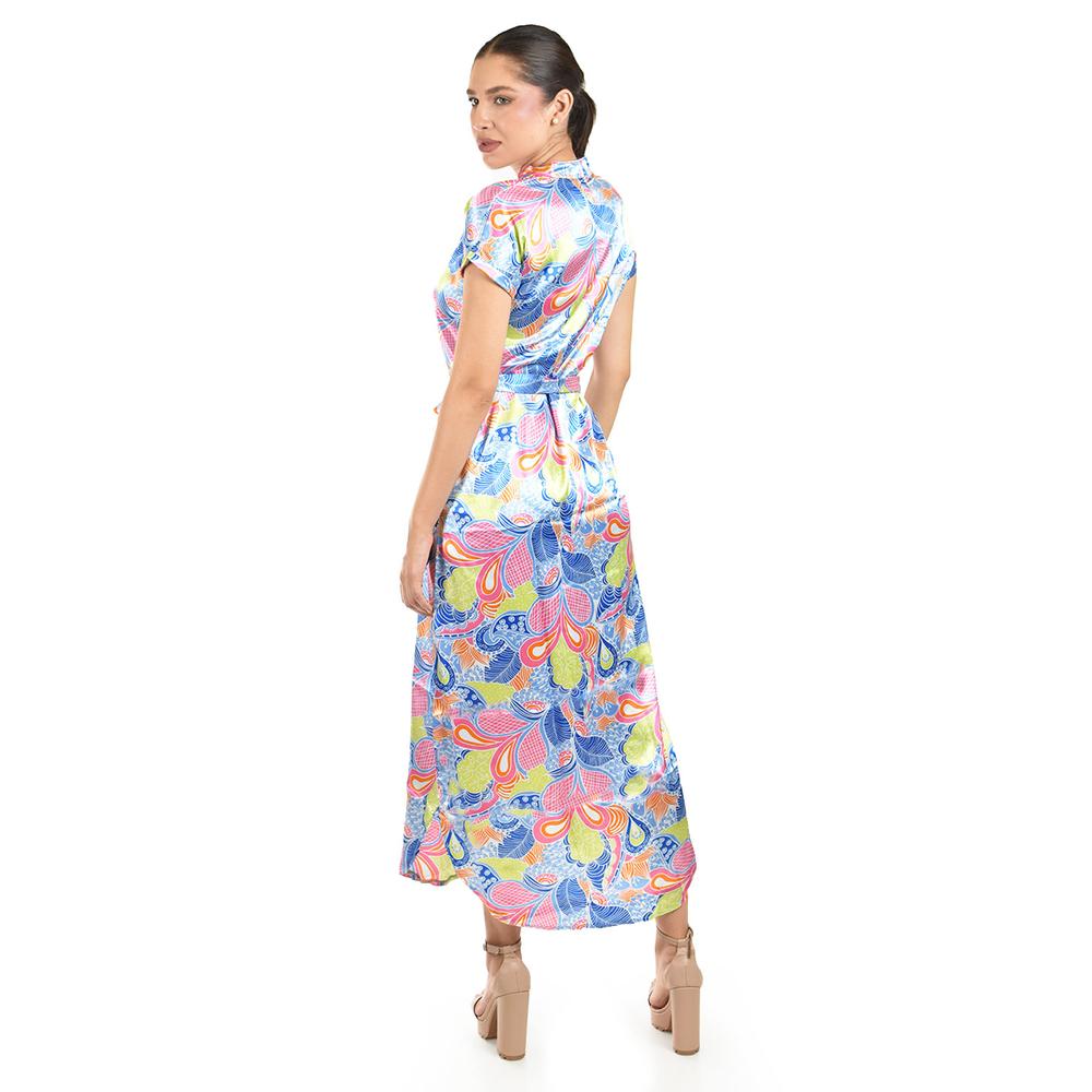 Foto 4 pulgar | Maxi Vestido De Satín /juvenil  3167 (multicolor) Multicolor