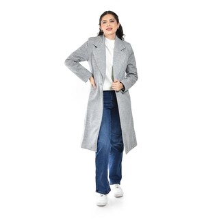 Foto 1 | Abrigo Largo Roman Fashion /juvenil 1680 (gris Con Textura) Gris