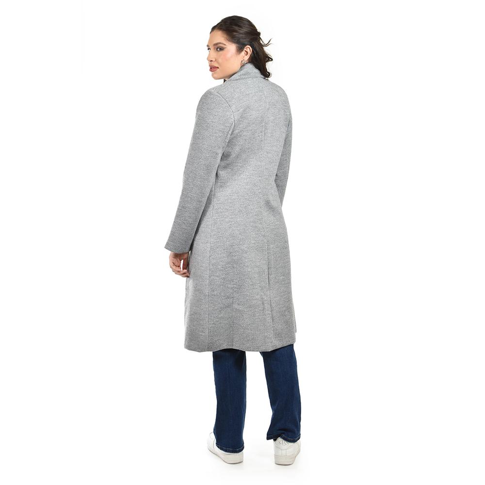Foto 4 pulgar | Abrigo Largo Roman Fashion /juvenil  1680 (gris Con Textura) Gris