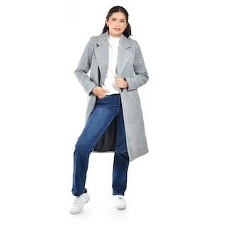 Foto 5 | Abrigo Largo Roman Fashion /juvenil 1680 (gris Con Textura) Gris