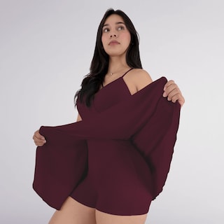 Foto 2 | Jumper Vestido Casual Mujer Short Falda Vino Sea Brazil