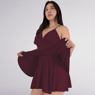 Foto 3 | Jumper Vestido Casual Mujer Short Falda Vino Sea Brazil