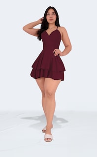 Foto 4 | Jumper Vestido Casual Mujer Short Falda Vino Sea Brazil
