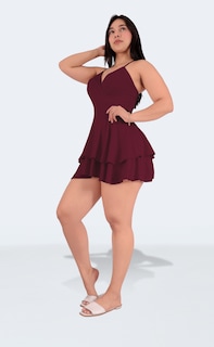Foto 5 | Jumper Vestido Casual Mujer Short Falda Vino Sea Brazil