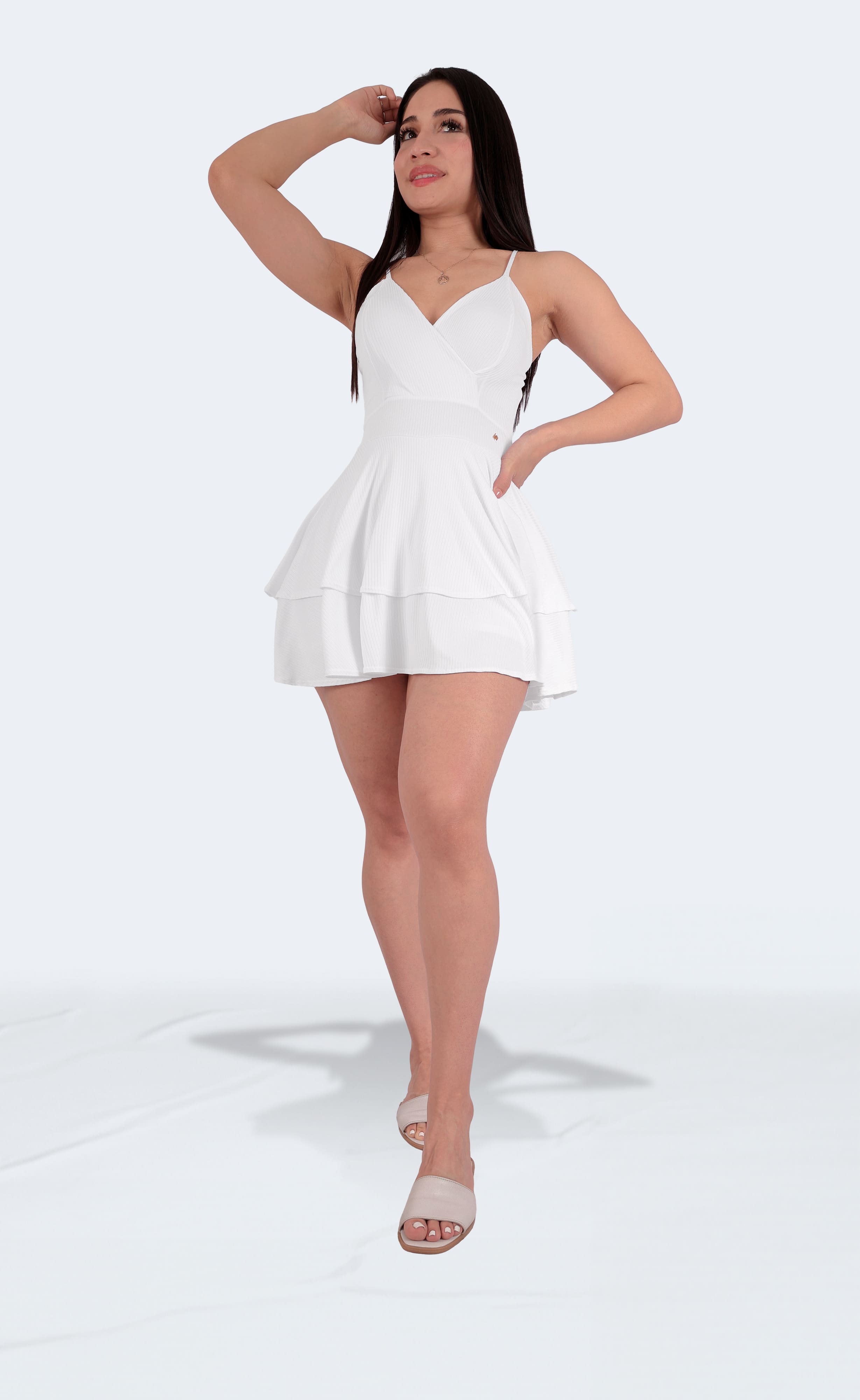 Foto 7 pulgar | Jumper Vestido Casual Mujer Short Falda Hueso Sea Brazil