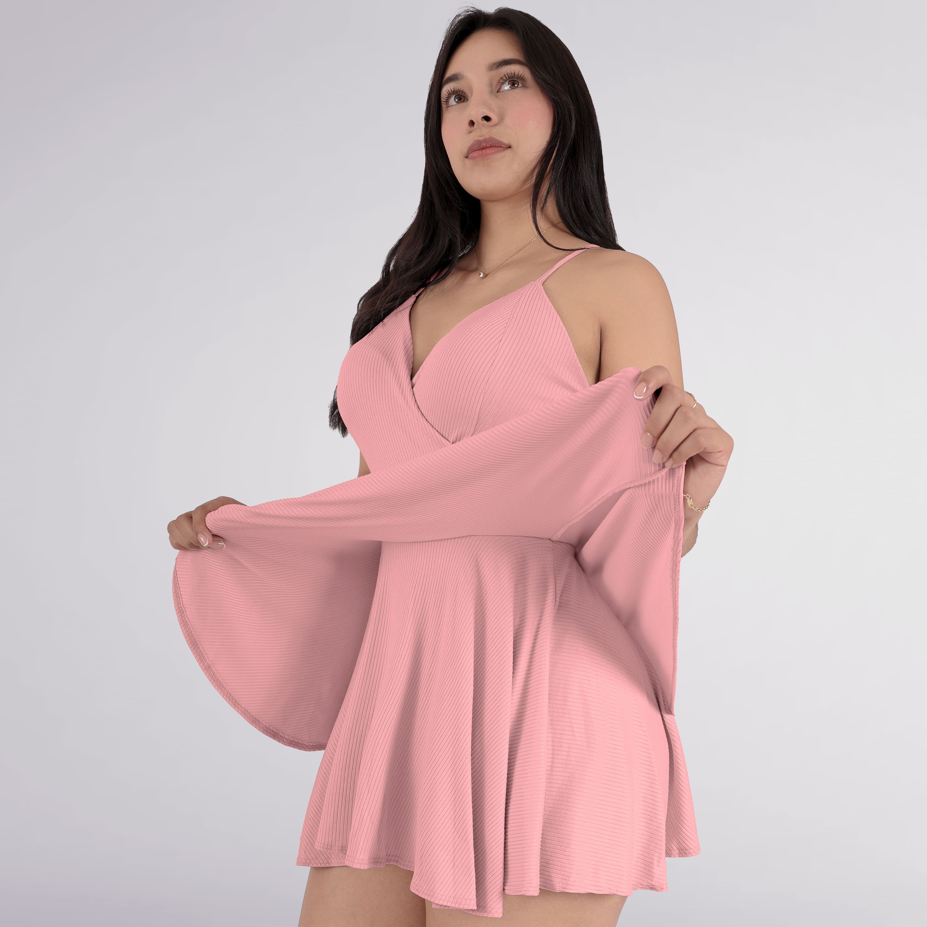Foto 4 pulgar | Jumper Vestido Casual Mujer Short Falda Rosa Sea Brazil