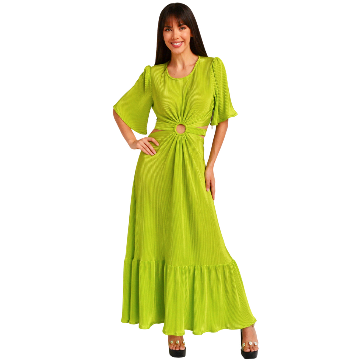 Foto 2 pulgar | Vestido Roman Fashion color Verde para Mujer