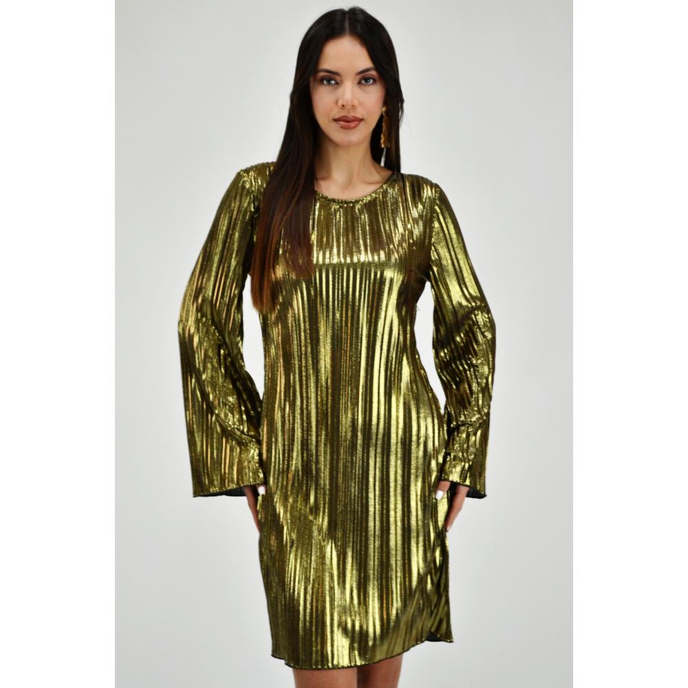 Vestido Plisado de Fiesta Roman Fashion V-ST-1200 Dorado