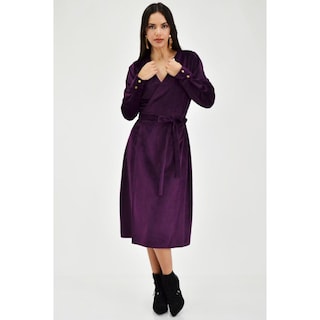 Foto 5 | Vestido Envolvente Roman Fashion Juvenil 1210 color Púrpura