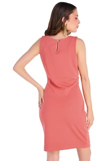 Foto 2 | Vestido Devendi color Coral Stretch Plisado