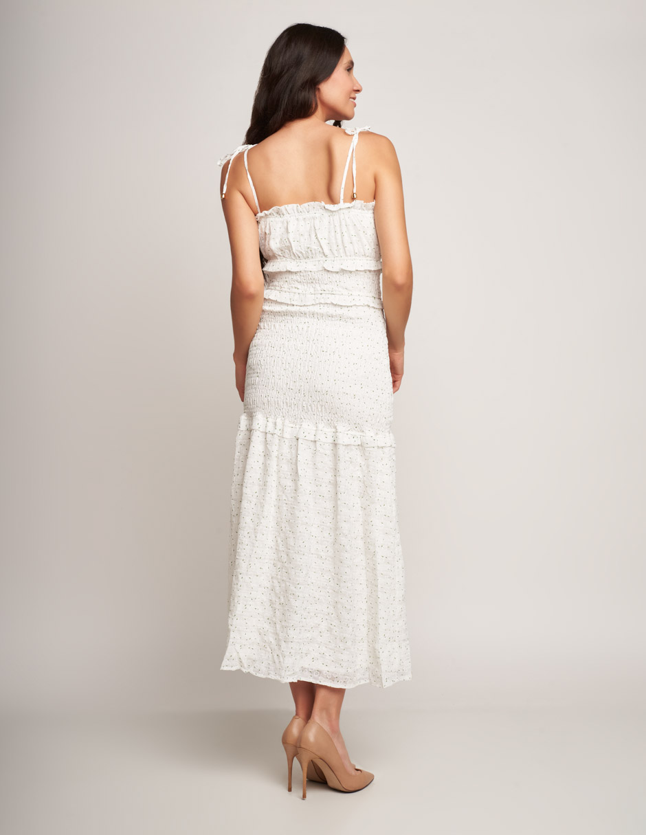 Foto 3 pulgar | Vestido Devendi Blanco Smock para Mujer