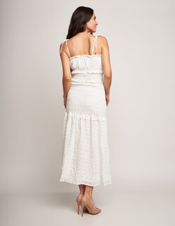 Foto 2 | Vestido Devendi Blanco Smock para Mujer