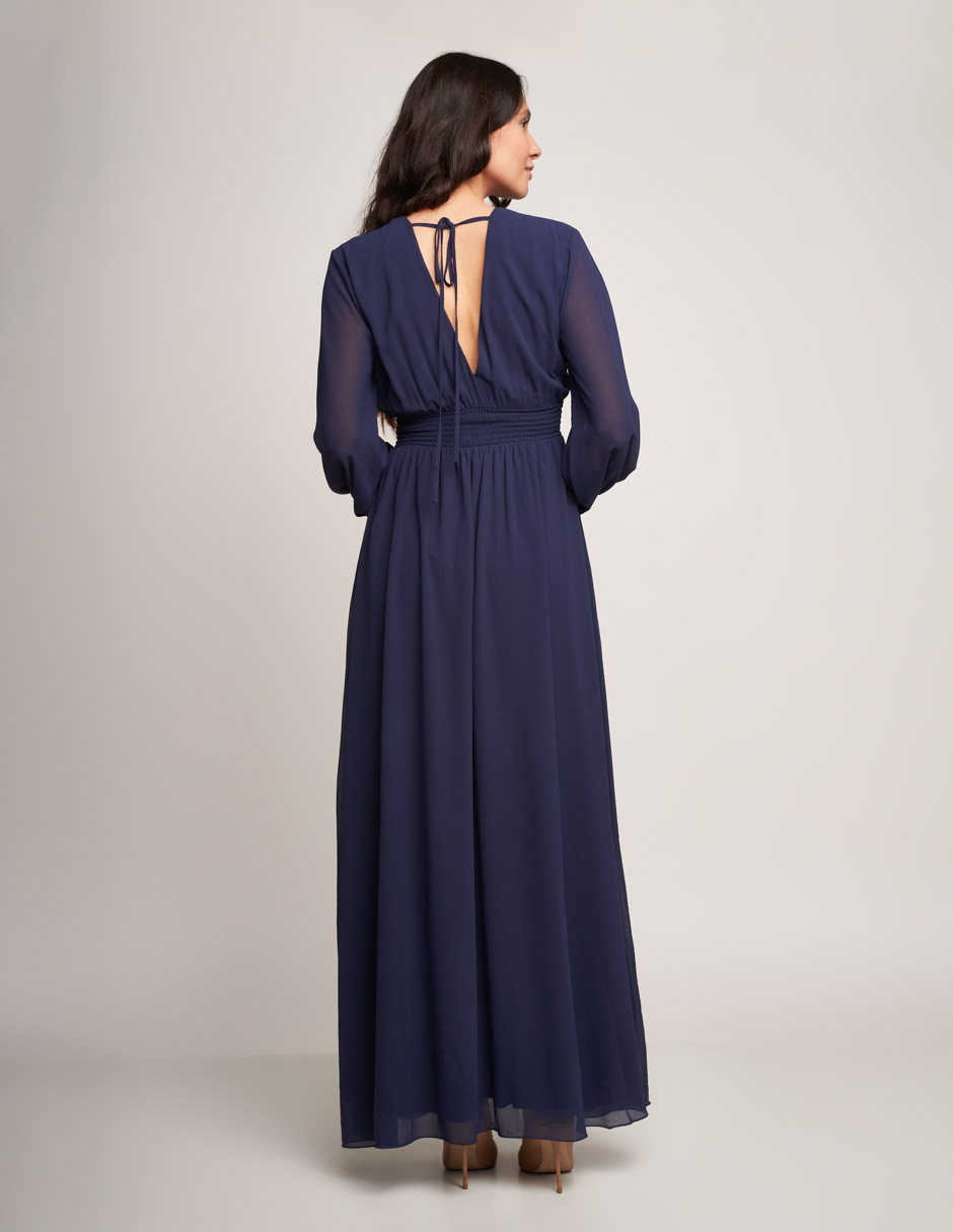 Foto 2 | Vestido Devendi Color Azul Smock Cintura