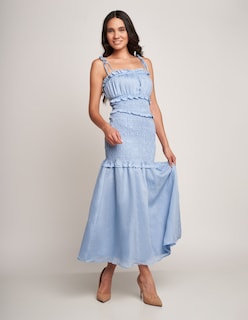 Foto 1 | Vestido Devendi Color Azul Smock