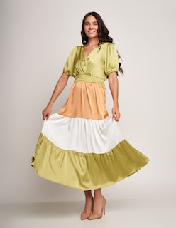 Foto 1 | Vestido Devendi Multicolor Satinado