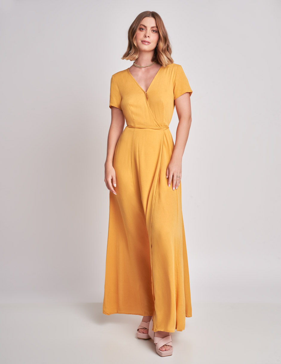 Vestido Devendi Amarillo para Mujer