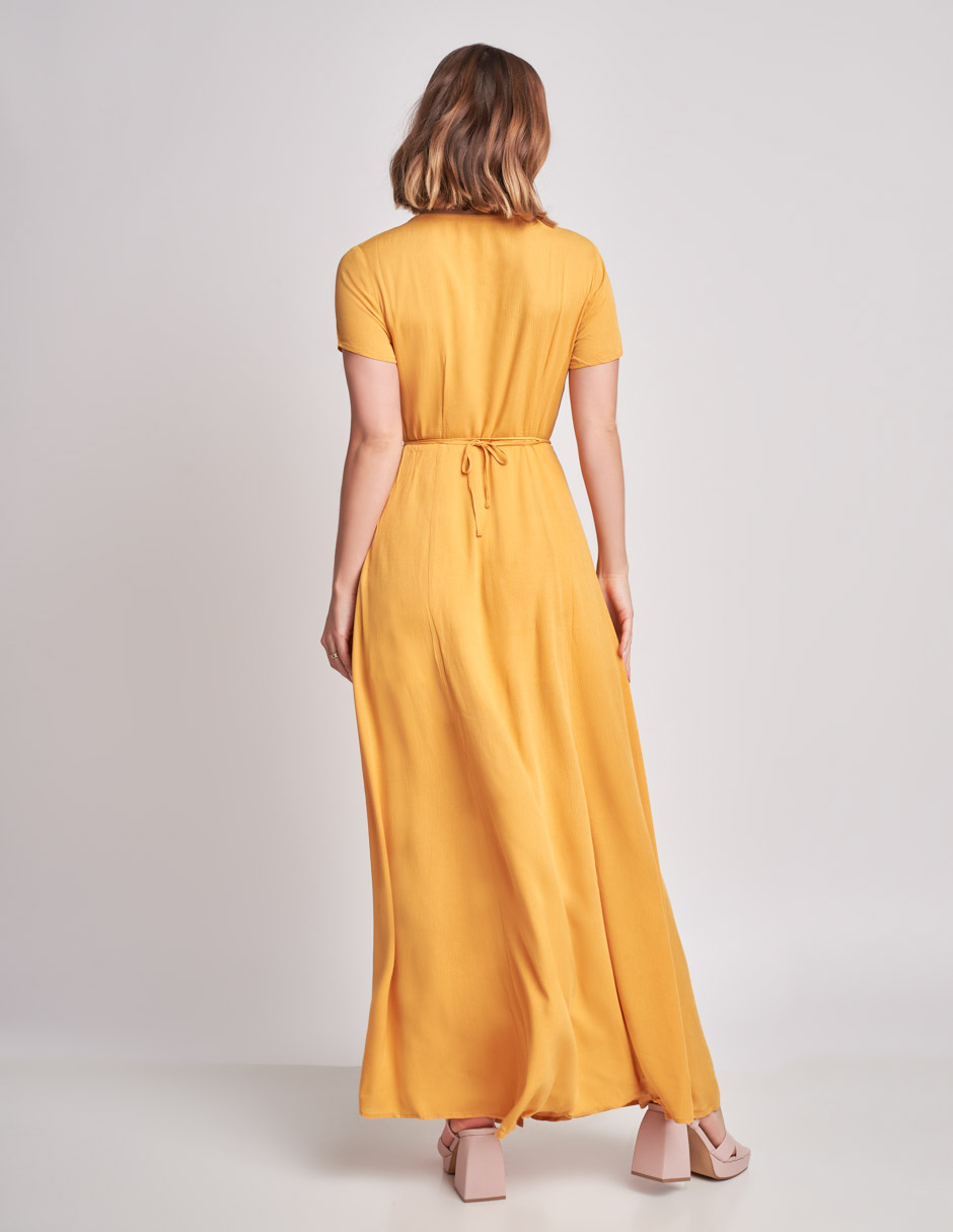 Foto 2 | Vestido Devendi Amarillo para Mujer