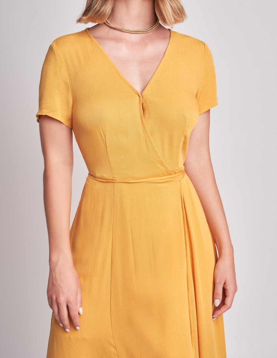 Foto 4 pulgar | Vestido Devendi Amarillo para Mujer