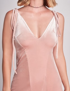 Foto 3 | Vestido Devendi Color Rosa Gamuza Tirantes