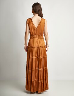Foto 3 | Vestido Devendi Color Shedron Largo Satinado